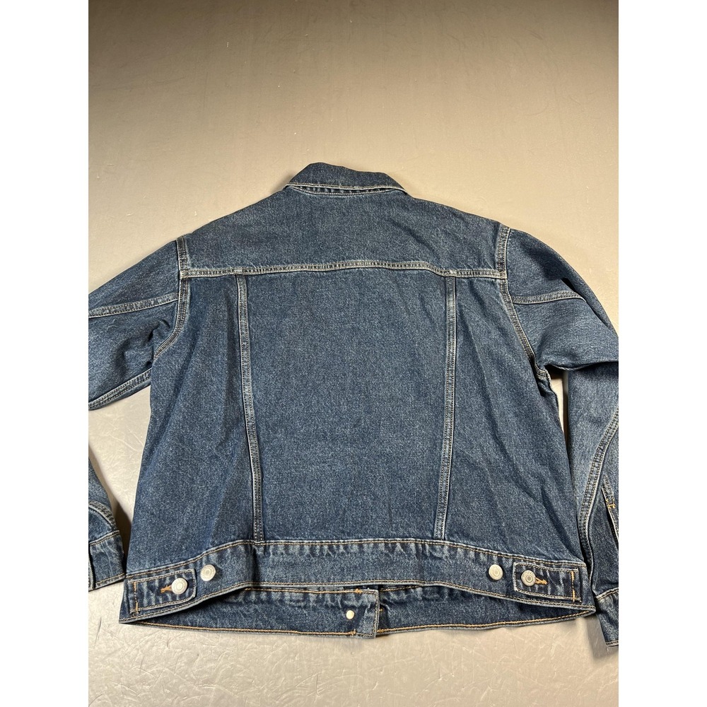 Old Navy Jacket Mens Large Blue Denim Trucker Button Front Pockets Casual - Picture 5 of 6